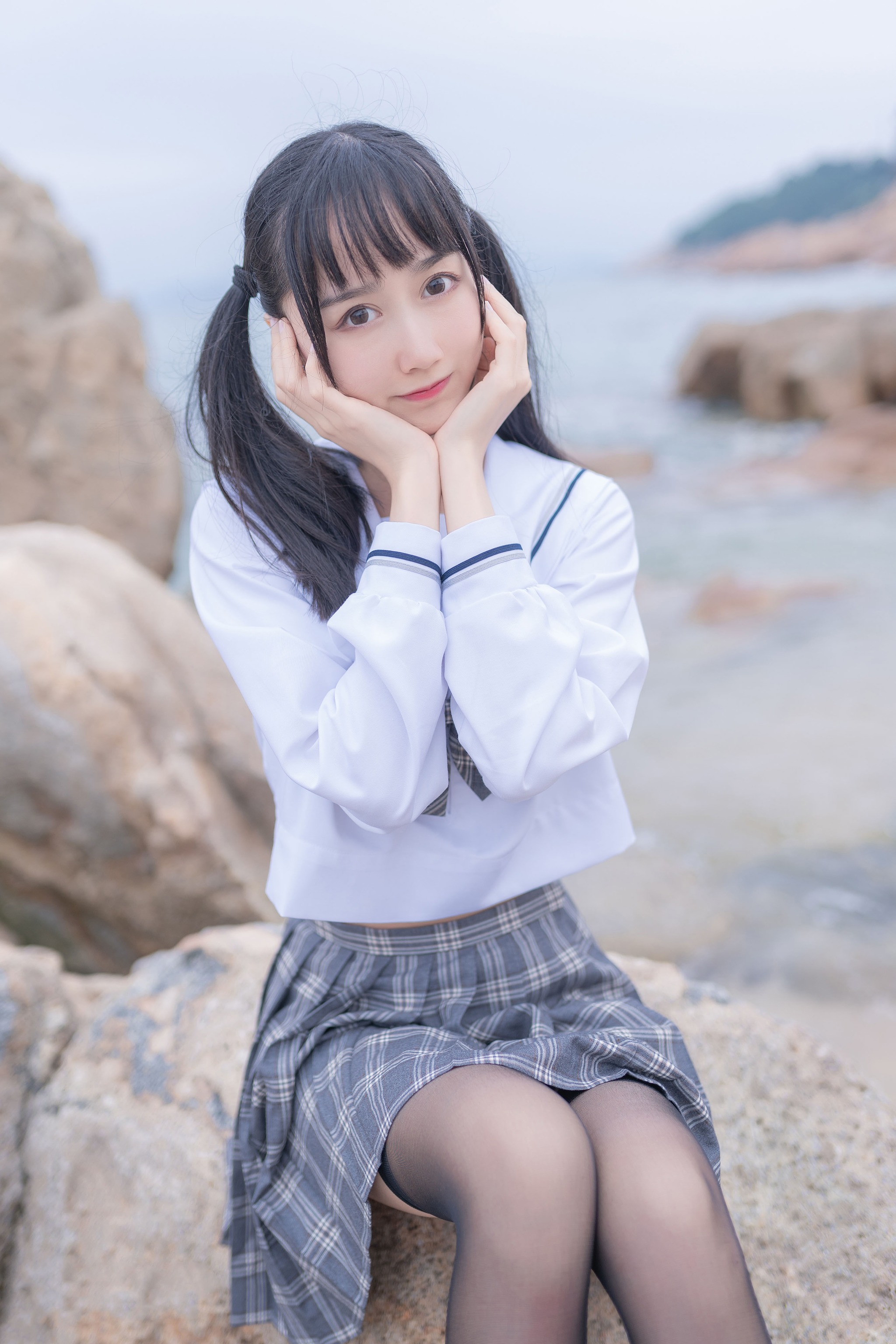 木棉棉 - NO.010 木绵绵OwO 海边JK[40P]-XikXak